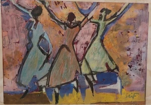 Seif Wanly , Egyptian 1906- 1979 , Guash paintings on Paper signed original - Picture 1 of 24