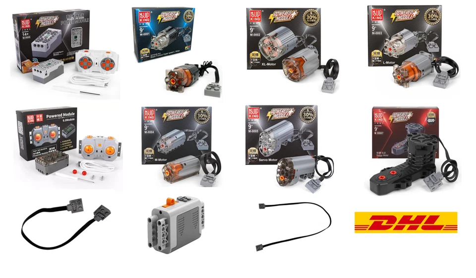 Mould King Power Functions Motoren M L XL Servo High Speed Akku-Boxen Kabel OVP - Bild 1 von 1