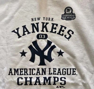 Camiseta vintage 2003 New York Yankees Campeones de la Liga Americana XL Adidas Nueva con etiquetas  Foto 1 de 4