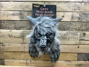 Spirit Grey Wolf Mask Hands Claws Paws Halloween Costume Brand New Cosplay Props - Picture 1 of 3