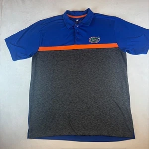 Colosseum Gators Men's Polo Shirt Athletic Fit Moisture Wicking Blue Orange L - Picture 1 of 7