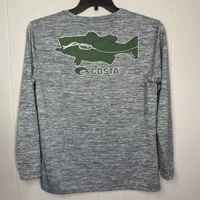 Camisa Costa Pesca Manga Larga Poliéster Para Hombre Pequeña S 20x26 Lubina Rana Jaspeada Foto 1 de 4