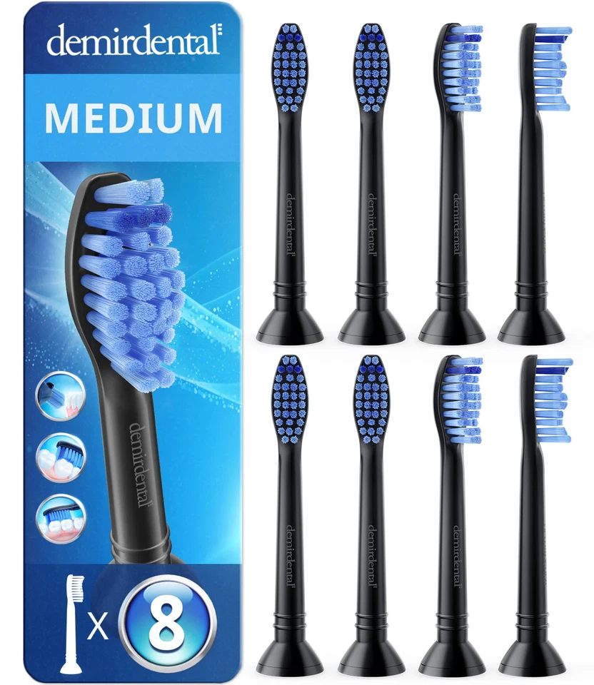 demirdental medium brush heads for Philips Sonicare Proresults Black - Image 1 of 1