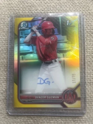 2022 denzer guzman 1st Bowman 17/75 auto yellow refractor  - Image 1 of 2