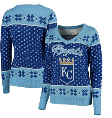 Kansas City Royals MLB Big Logo V-Neck Knit Sweater by Genuine Merchandise Sz S - Image 1 of 4