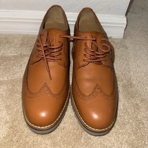Cole Haan Grand OS Wingtip Mend Beige Leather Shoes Size 10 New - Picture 1 of 5