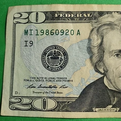 Birthday 🎂 Anniversary🌹 Sept 20 1986 $20 Fancy Serial Number M19860920 - Image 1 of 4