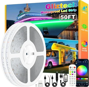 50FT LED Boat Lights Strip RGB IP67 Marine LED Strip Pontoon Boat Light For Deck - Foto 1 di 6