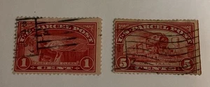 2 STAMPS US SCOTT Q1 &Q5 , “Clerk &Mail Train" 5 CENT  1912 US PARCEL POST ,used - Picture 1 of 1