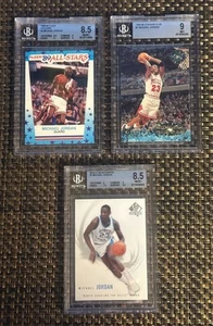Michael Jordan 1989-90 Fleer All-Star Stickers + SP Authentic (3 card BGS lot) - Picture 1 of 14