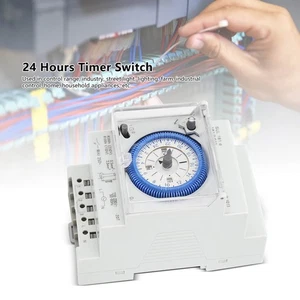 16A 250V Analog Zeitschaltuhr Mechanisch 15 Min 24H Timer Zeitschaltuhr Schalter - Bild 1 von 12