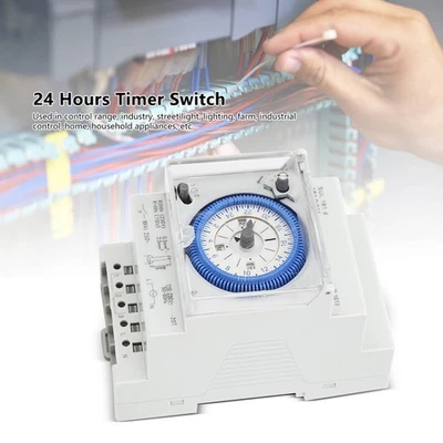 16A 250V Analog Zeitschaltuhr Mechanisch 15 Min 24H Timer Zeitschaltuhr Schalter - Bild 1 von 4
