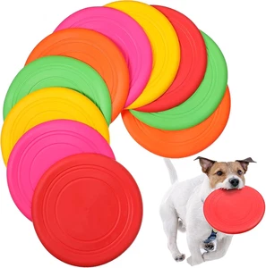 15 Pack Dog Flying Disc Silicone Puppy Flyer Toy Soft Dog Floating Saucer Indest - Picture 1 of 12