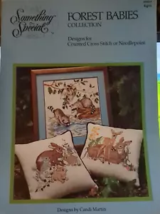 Forest Babies cross stitch or needlepoint pattern booklet Something Special vtg - Picture 1 of 1