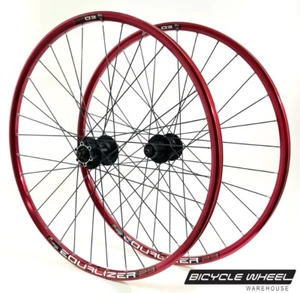 Sun Equalizer 23 RED 26" MTB Disc Wheel set Shimano Deore 6-Bolt Disc QR Hubs - Picture 1 of 2