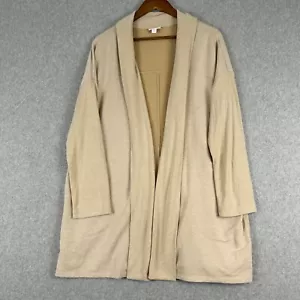 Cardigan J. Jill Fit donna XL Petite beige aperto davanti manica lunga tasca casual - Foto 1 di 14