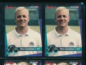 lot (2) 1995 Choice Getty Marc Gustafson New Haven Ravens Trainer  (BO54) SWSW6