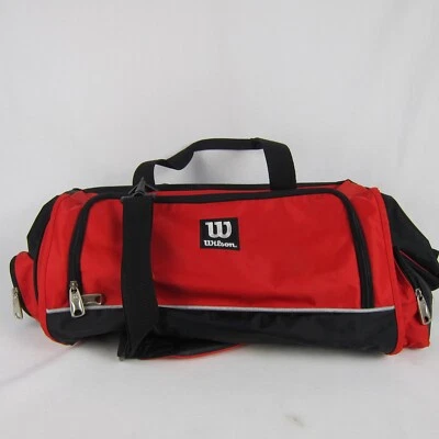 Bolso de Lona Wilson Vintage Años 90 Rojo y Negro Nylon Marco Interno 22" Foto 1 de 4