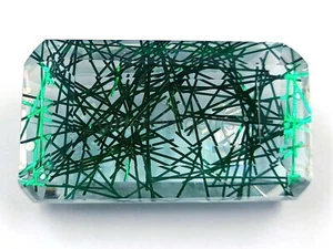 146.45Ct Emerald Green Rutilated Quartz Certified Transparent Loose Gemstone5AIW - Picture 1 of 7