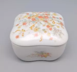 Caja de baratijas de porcelana vintage San Francisco Pastelle Takahashi Japón flores - Imagen 1 de 8