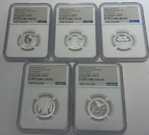 2020 S NGC PF70 ULTRA CAMEO 5 COIN SILVER PROOF QUARTER SET EARLY RELEASES ATB - Picture 1 of 3