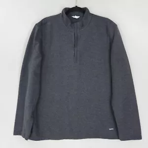 Calvin Klein Sweater Mens XL Gray Slim Fit Half Zip Long Sleeve Pullover Casual - Picture 1 of 13