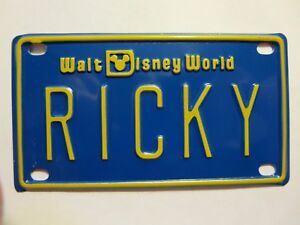 Panneau plaque d'immatriculation de vélo en métal Mickey Mouse Walt Disney World Ricky mini nom