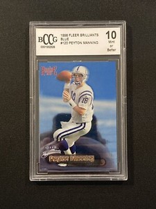 1998 Fleer Brilliants Blue Peyton Manning BCCG 10 Mint Rookie RC #50 Colts 