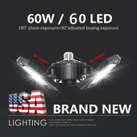Ultra-bright 6000LM Deformable Garage Lights 360° LED Workshop Ceiling Lamp Bulb