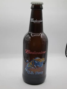 Budweiser Salutes U.S. Navy 14.5” Glass Beer Bottle 64 oz - Picture 1 of 6