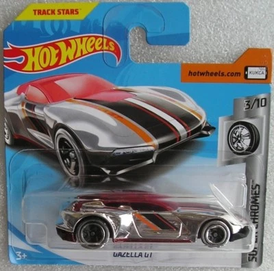 Hot Wheels 2018 160 of 365 Gazella GT Hotwheels Super Chromes New & Carded - Image 1 of 2