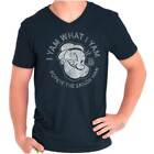 I Yam What I Yam Popeye Cartoon Nautical Gift Adult V Neck Short Sleeve T Shirts
