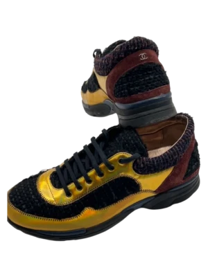 Chanel Multicolor Tweed, Gamuza y Cuero Metálico Zapatillas con Cordones Foto 1 de 4