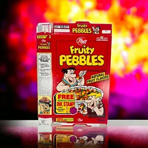 Post Fruity Pebbles Flattened Cereal Box 1993 Ink Stamp Not Included - Picture 1 of 5