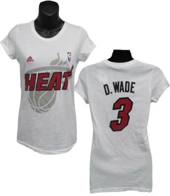 Nueva Camisa Miami Heat #3 Dwyane Wade Para Mujer Tallas S-M-L-XL Blanca Envejecida $28 Foto 1 de 4