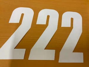 3 x Apico Stick On Race Number 8 inch 20 cm Colour White number 2 - Picture 1 of 2