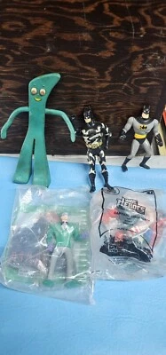 Batman, Capt. America,  Riddler & Gumby Figures. Some Sealed. Kenner, DC - Image 1 of 4