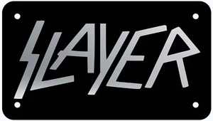 Slayer Black and Silver 4x7 inches Motorcycle Biker License plate - Picture 1 of 3