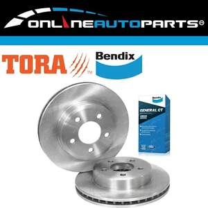 Front Brake Rotors & Bendix GCT Pads for Falcon Fairmont LTD Fairlane AU 2000~03 - Picture 1 of 5