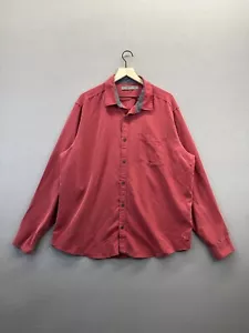 REI Camicia Uomo Rossa Tinta Unita Collo Bottoni Manica Lunga Taglia XL - Foto 1 di 11