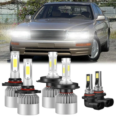 For Lexus LS400 1995-1997 - 6X LED Headlight bulbs High Low Beam + Fog Light - Image 1 of 4