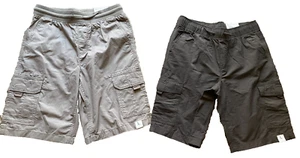 BOYS SONOMA DRESS SHORTS CARGO SIZEL LARGE 14/16 NWT NEW GRAY SUMMER ELASTIC WAI - Picture 1 of 2