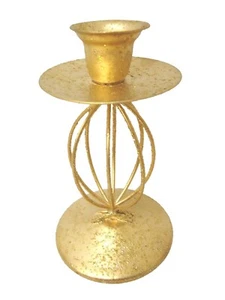(01778-33924) CANDELABRO VELA NAVIDAD CHRISTMAS METAL DORADO BRILLANTE ELIPSE - Imagen 1 de 1