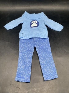American Girl Penguin Sequin Sweater Pants Blue Winter Holiday - Picture 1 of 11