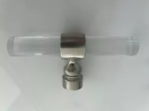 Crystal Clear Acrylic Round Bar Pull Handle Cabinet Knob x 9 - Picture 1 of 3