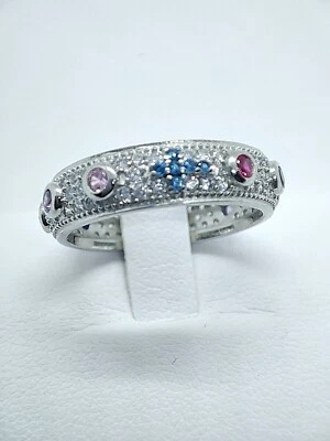 Anello FEDINA ROSARIO in Argento 925 rodiato con zirconi MULTICOLOR - Immagine 1 di 4