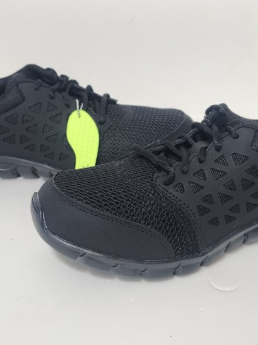 Scarpe da donna nere Reebok taglia 9 5 W maglia Oxfords Athletic Sublite punta morbida