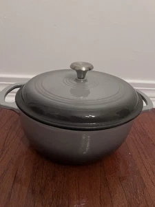 Round 6 Quart Enameled Cast Iron Dutch Oven - Grey Ombre - Picture 1 of 9