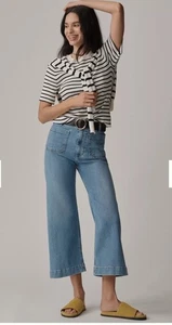 Maeve Anthropologie The Colette US 24 P Jean Denim Soft Pants Wide Leg - Picture 1 of 5