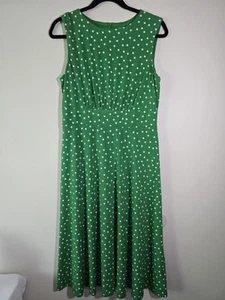 London Times Green Polka Dot Midi Dress Cottagecore Classic Quiet Luxury Size 8 - Picture 1 of 6
